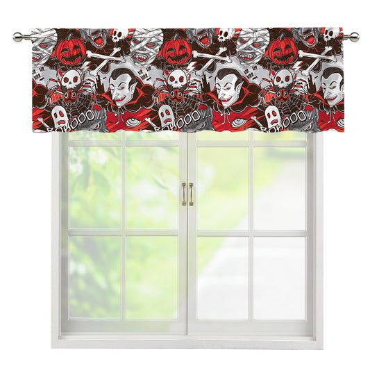 Halloween Monsters Pattern Print Window Valance