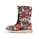 Halloween Monsters Pattern Print Winter Boots