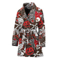 Halloween Monsters Pattern Print Women's Bathrobe