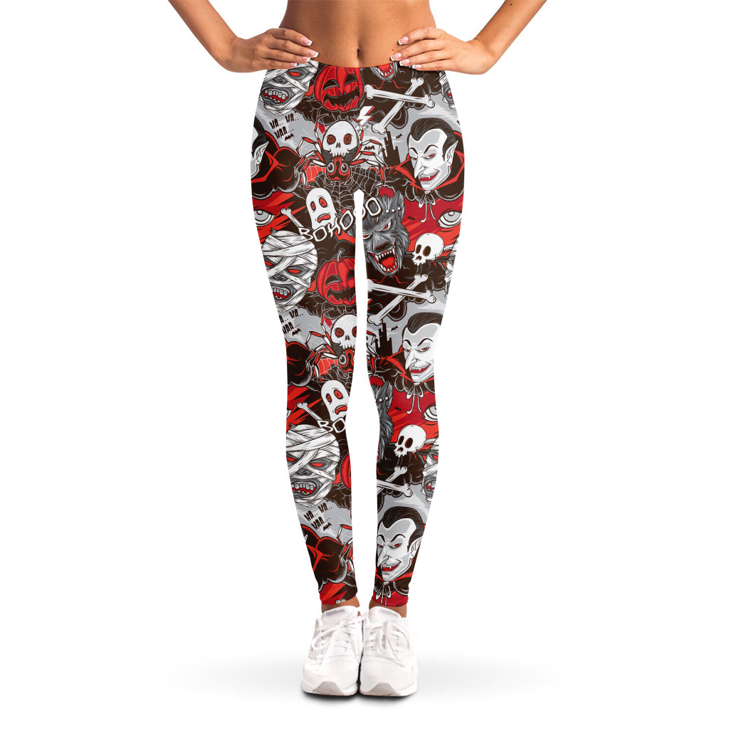 Halloween Monsters Pattern Print Women's Leggings