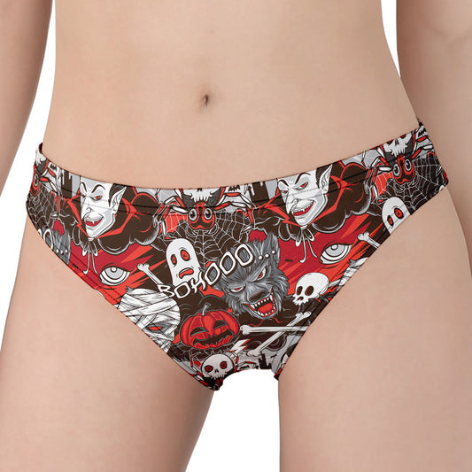 Halloween Monsters Pattern Print Women's Panties