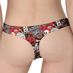 Halloween Monsters Pattern Print Women's Thong