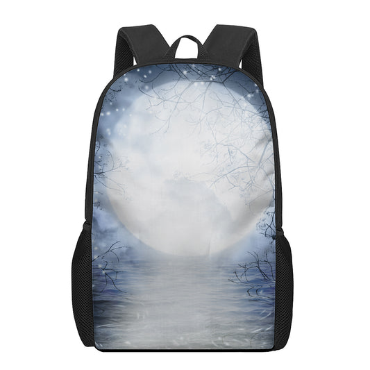 Halloween Moonlight Print 17 Inch Backpack