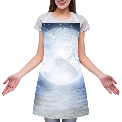 Halloween Moonlight Print Adjustable Apron