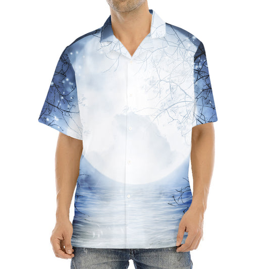 Halloween Moonlight Print Aloha Shirt