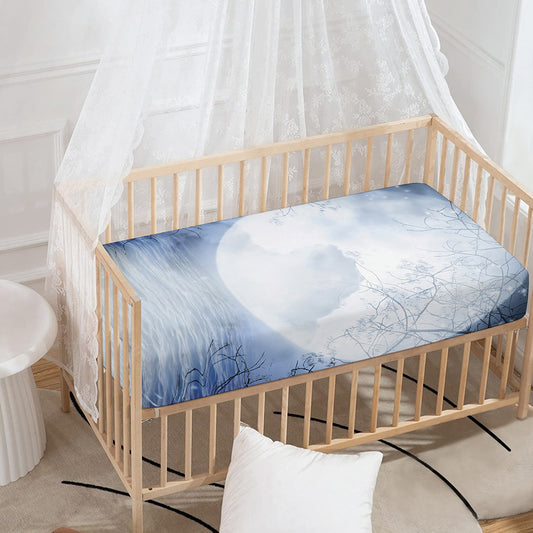 Halloween Moonlight Print Baby Crib Sheet