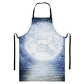 Halloween Moonlight Print Bib Apron With Pocket
