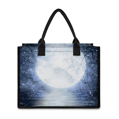 Halloween Moonlight Print Canvas Tote Bag