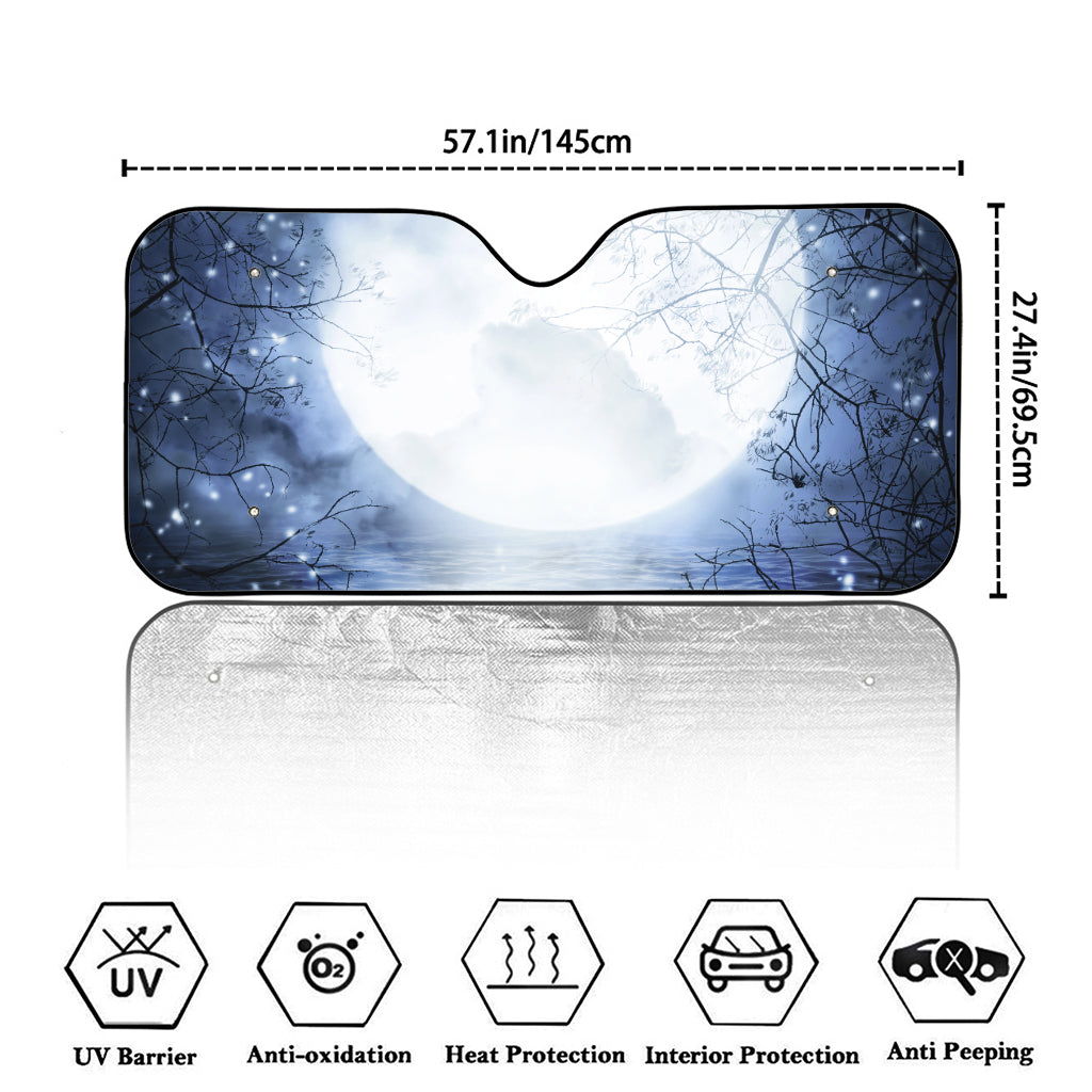 Halloween Moonlight Print Car Windshield Sun Shade