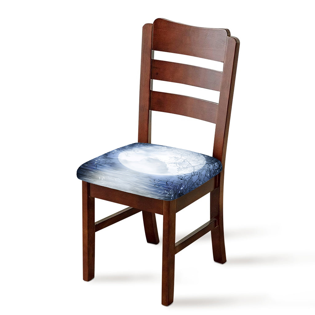 Halloween Moonlight Print Chair Cushion Cover