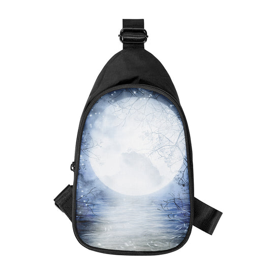 Halloween Moonlight Print Chest Bag