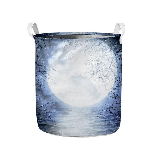 Halloween Moonlight Print Collapsible Laundry Basket
