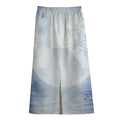 Halloween Moonlight Print Cotton Front Slit Maxi Skirt
