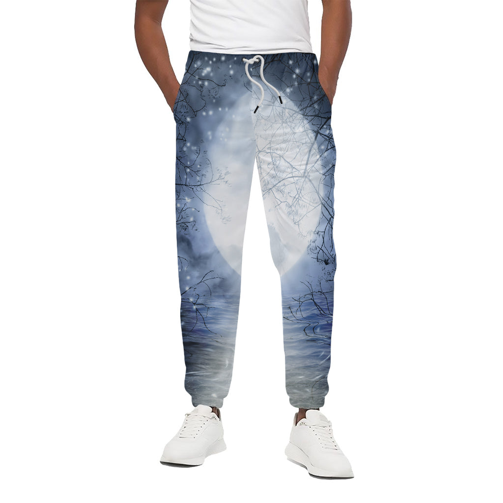 Halloween Moonlight Print Cotton Pants