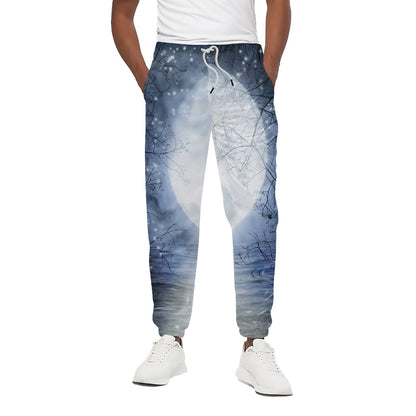 Halloween Moonlight Print Cotton Pants