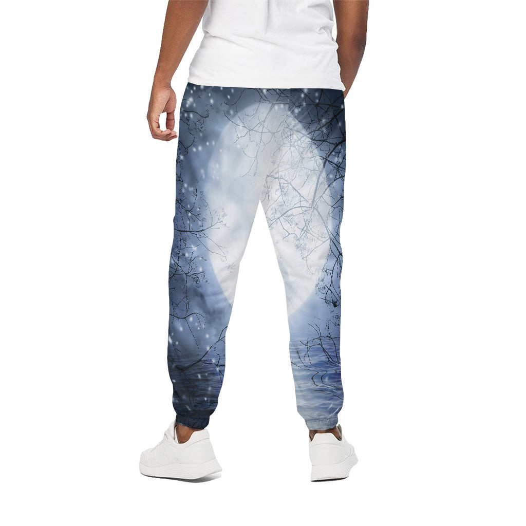 Halloween Moonlight Print Cotton Pants