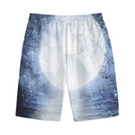Halloween Moonlight Print Cotton Shorts