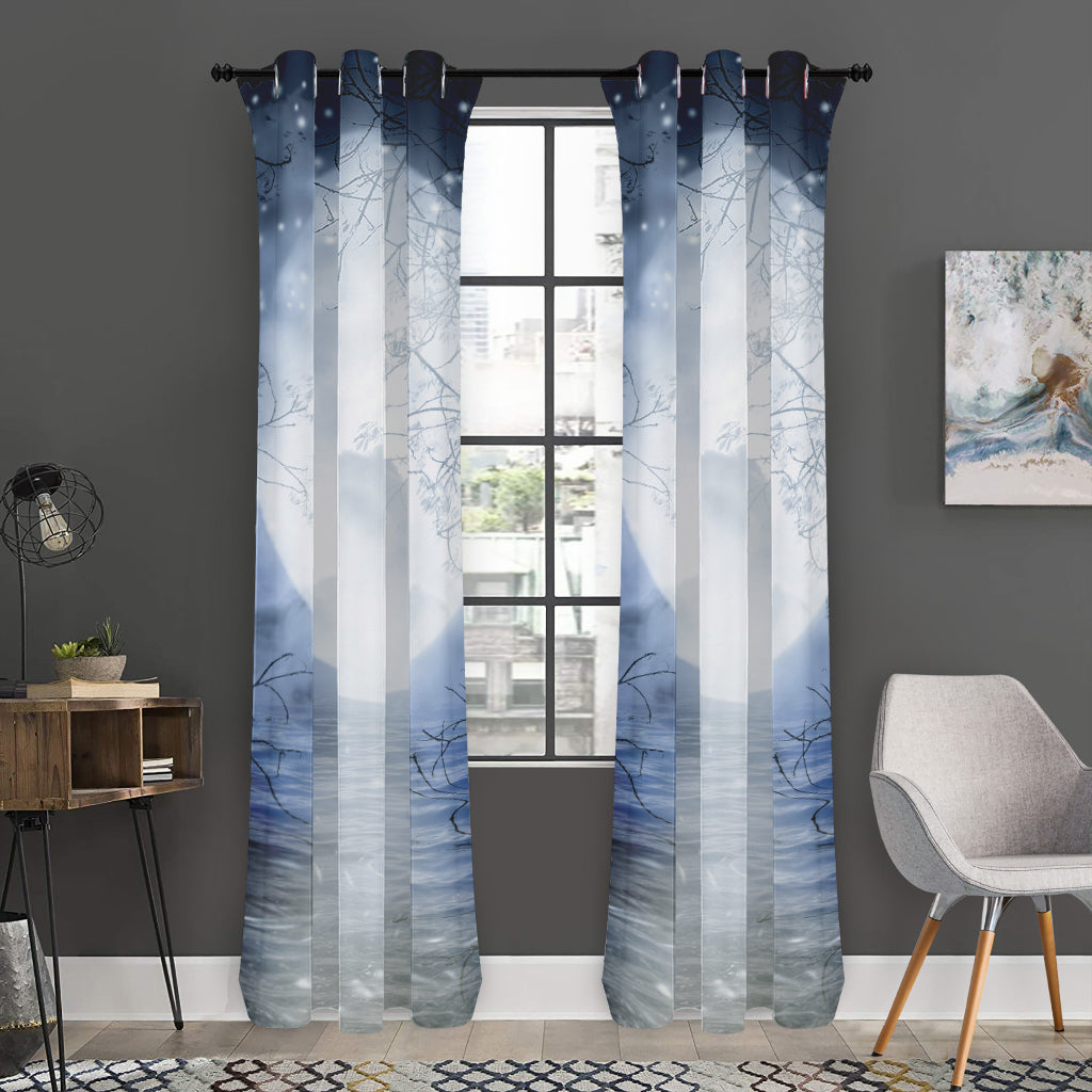 Halloween Moonlight Print Curtain