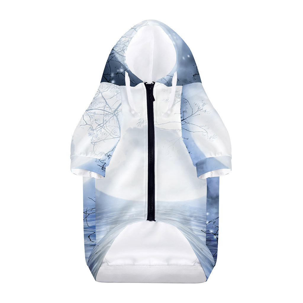 Halloween Moonlight Print Dog Zip Up Hoodie