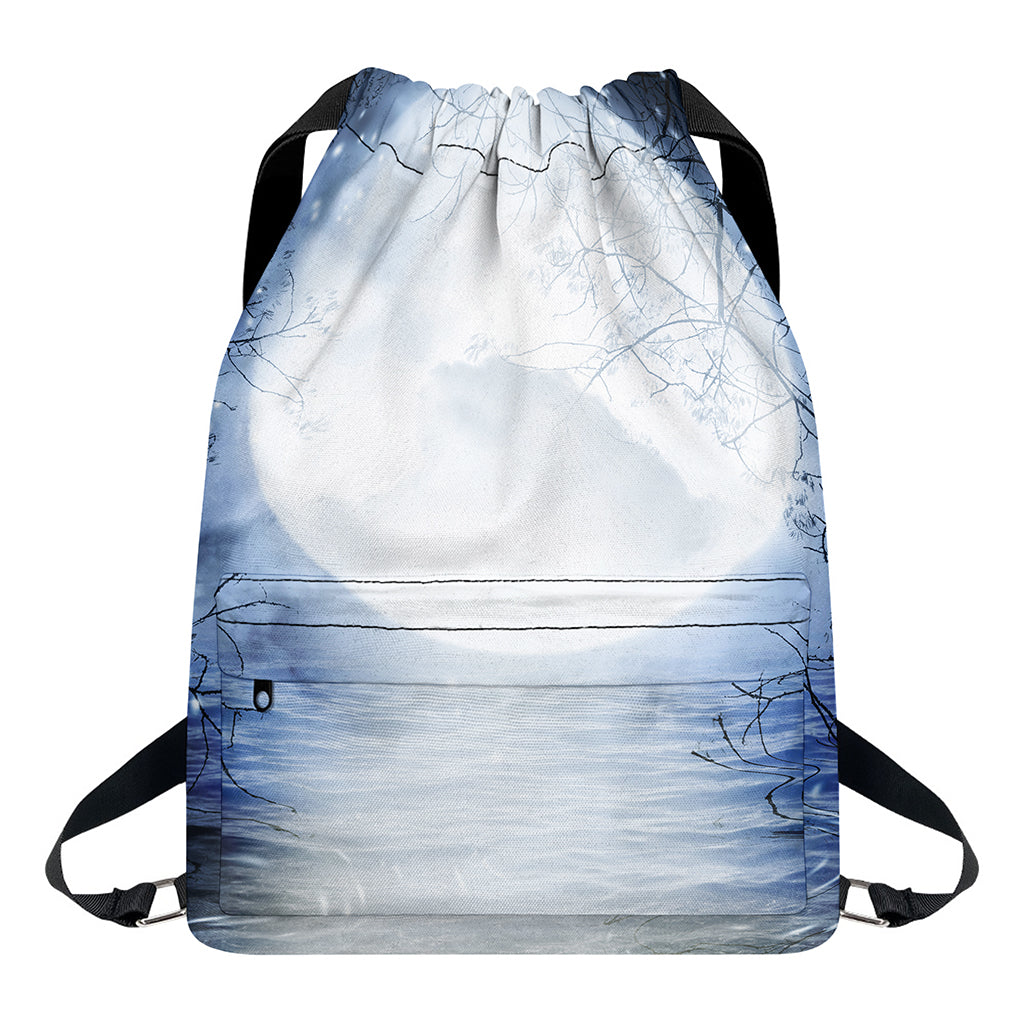 Halloween Moonlight Print Drawstring Backpack