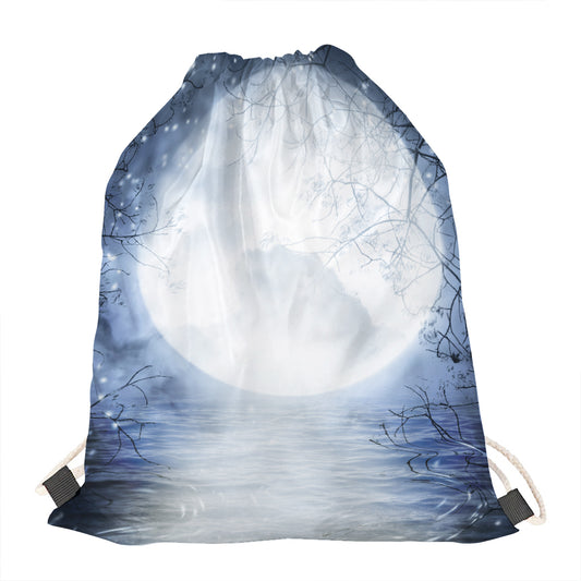 Halloween Moonlight Print Drawstring Bag