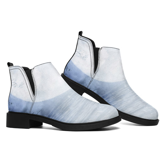 Halloween Moonlight Print Flat Ankle Boots