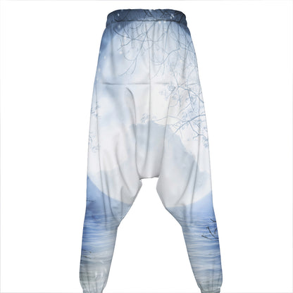 Halloween Moonlight Print Hammer Pants