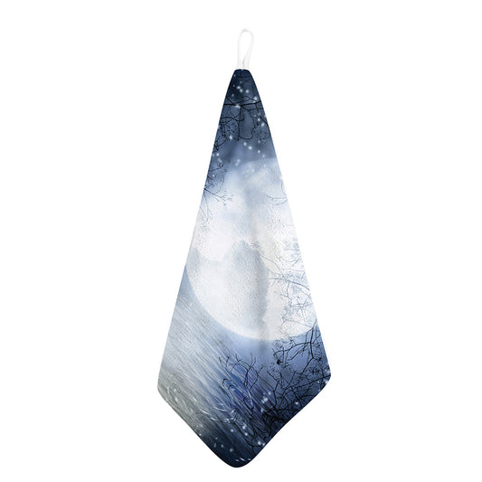 Halloween Moonlight Print Hand Towel