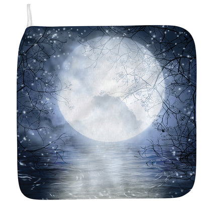 Halloween Moonlight Print Hand Towel