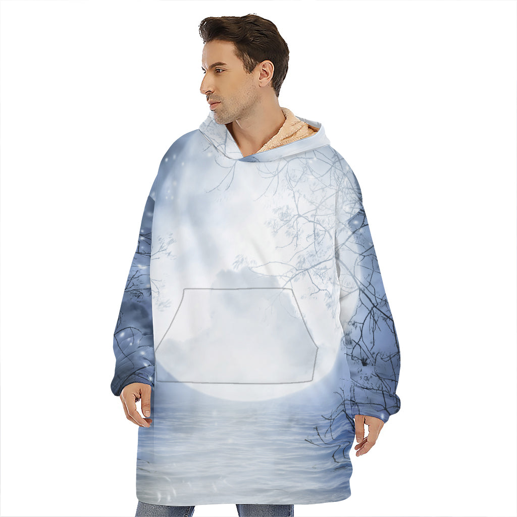 Halloween Moonlight Print Hoodie Blanket