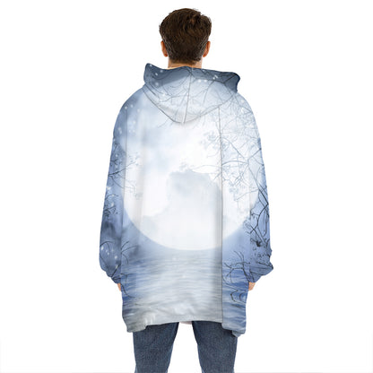Halloween Moonlight Print Hoodie Blanket