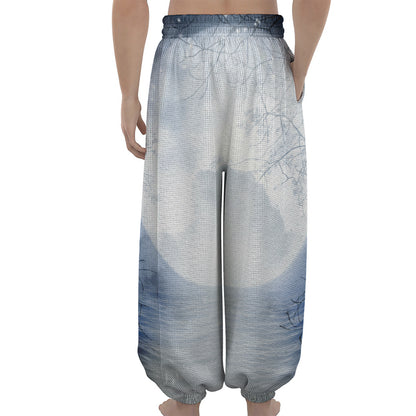 Halloween Moonlight Print Lantern Pants