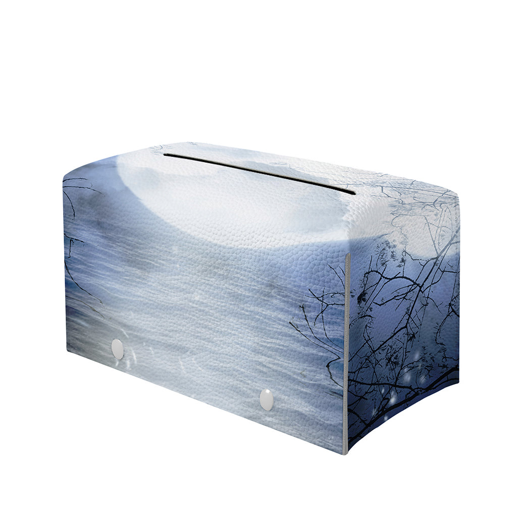 Halloween Moonlight Print Leather Tissue Box Cover