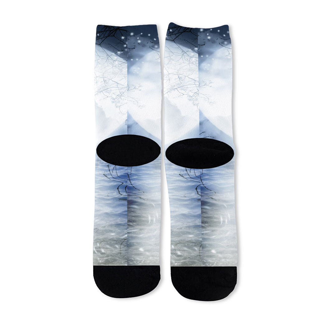 Halloween Moonlight Print Long Socks
