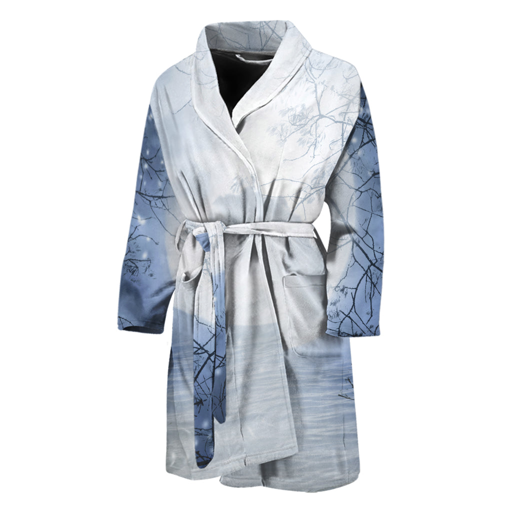 Halloween Moonlight Print Men's Bathrobe