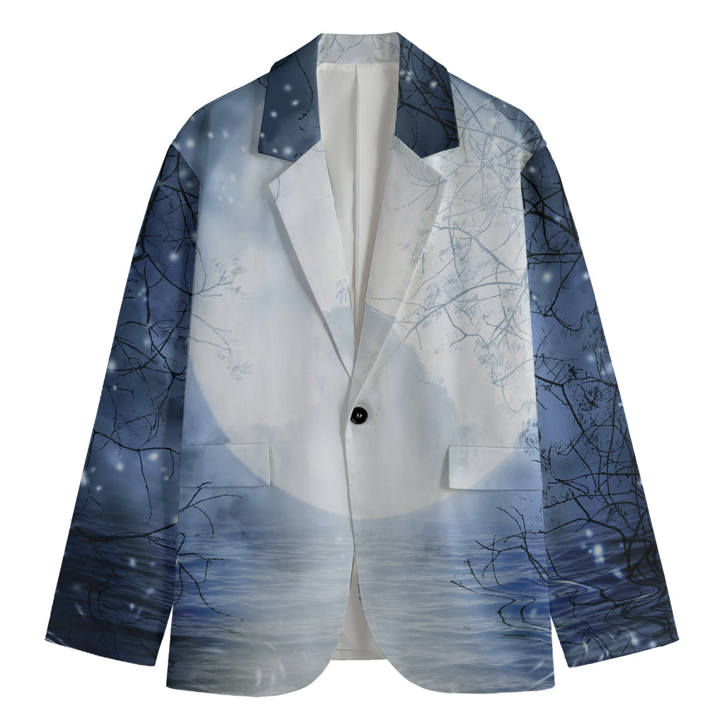 Halloween Moonlight Print Men's Blazer
