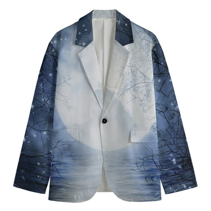 Halloween Moonlight Print Men's Blazer