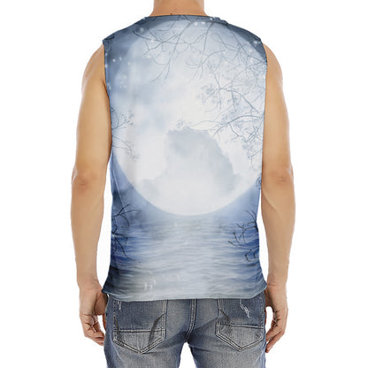 Halloween Moonlight Print Men's Fitness Tank Top