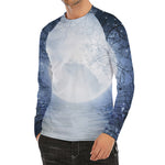 Halloween Moonlight Print Men's Long Sleeve Rash Guard