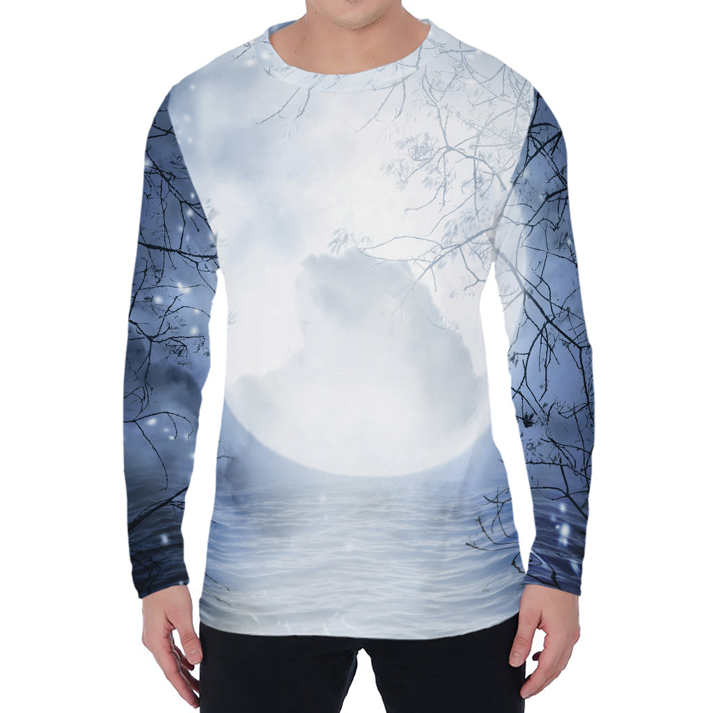 Halloween Moonlight Print Men's Long Sleeve T-Shirt