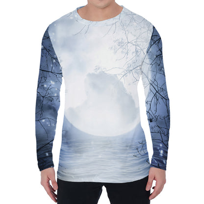 Halloween Moonlight Print Men's Long Sleeve T-Shirt