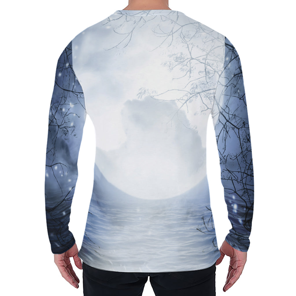 Halloween Moonlight Print Men's Long Sleeve T-Shirt