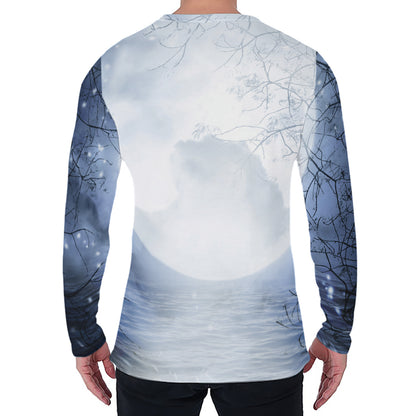 Halloween Moonlight Print Men's Long Sleeve T-Shirt