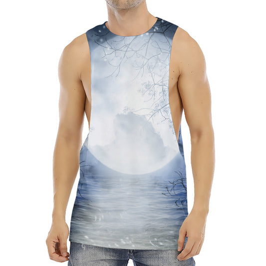 Halloween Moonlight Print Men's Muscle Tank Top