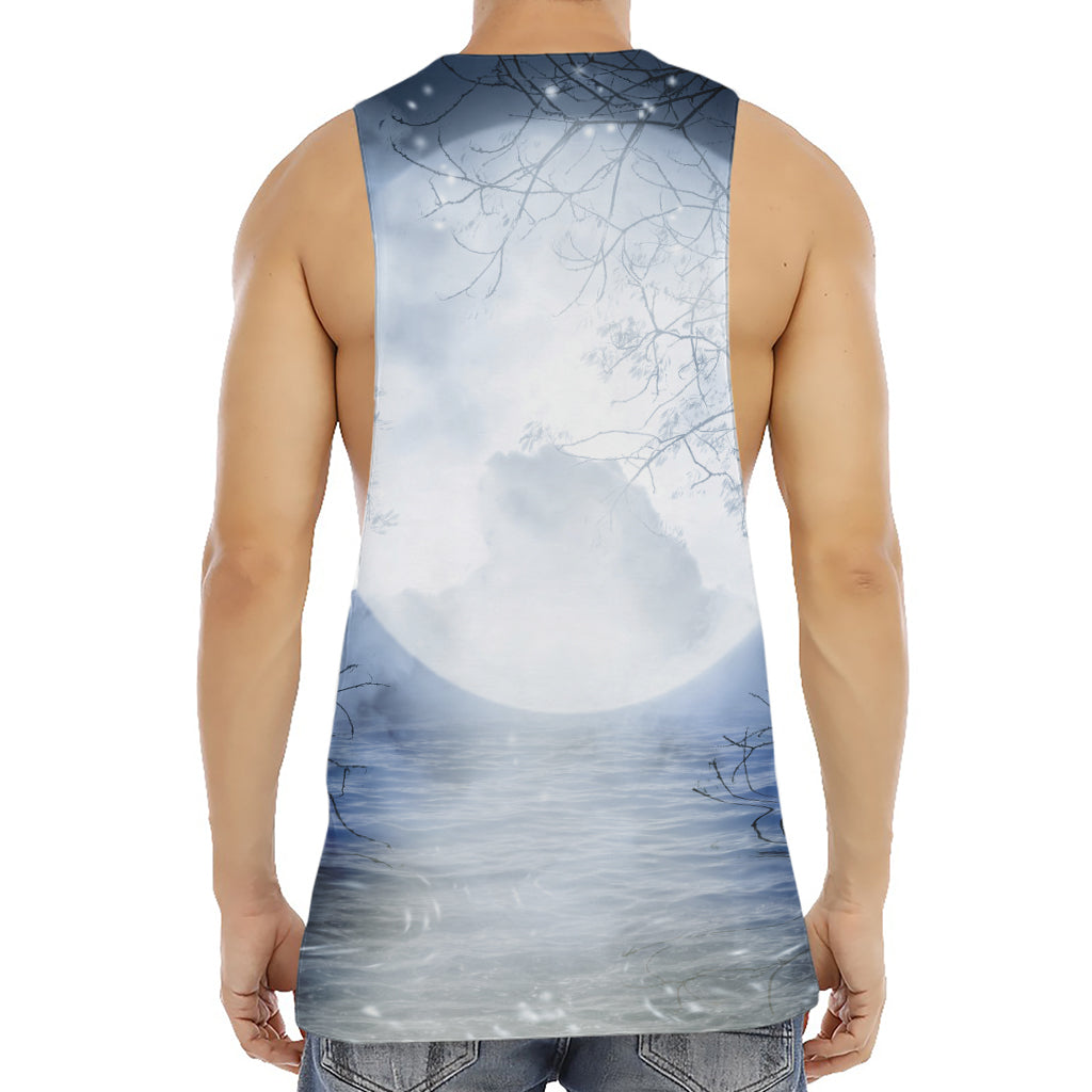Halloween Moonlight Print Men's Muscle Tank Top