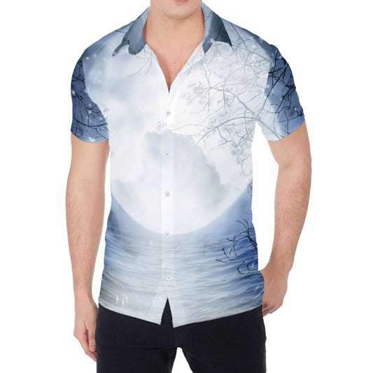 Halloween Moonlight Print Men's Shirt