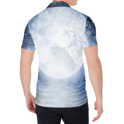 Halloween Moonlight Print Men's Shirt