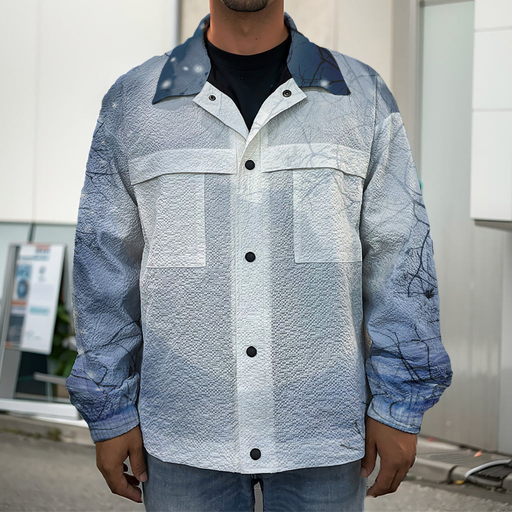Halloween Moonlight Print Men's Shirt Jacket