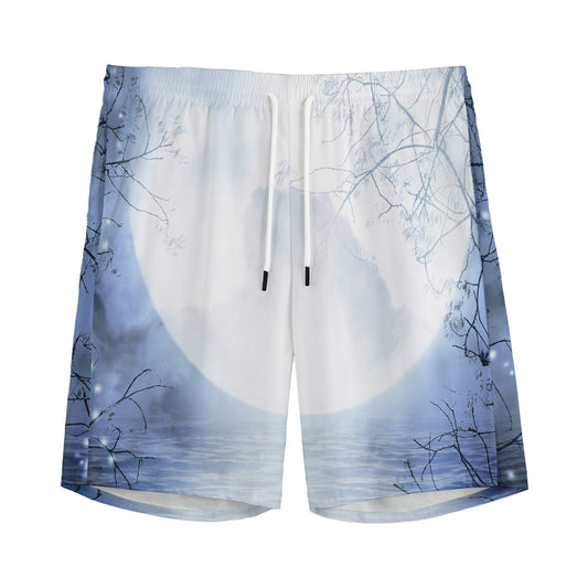 Halloween Moonlight Print Men's Sports Shorts