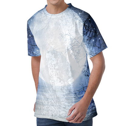 Halloween Moonlight Print Men's Velvet T-Shirt